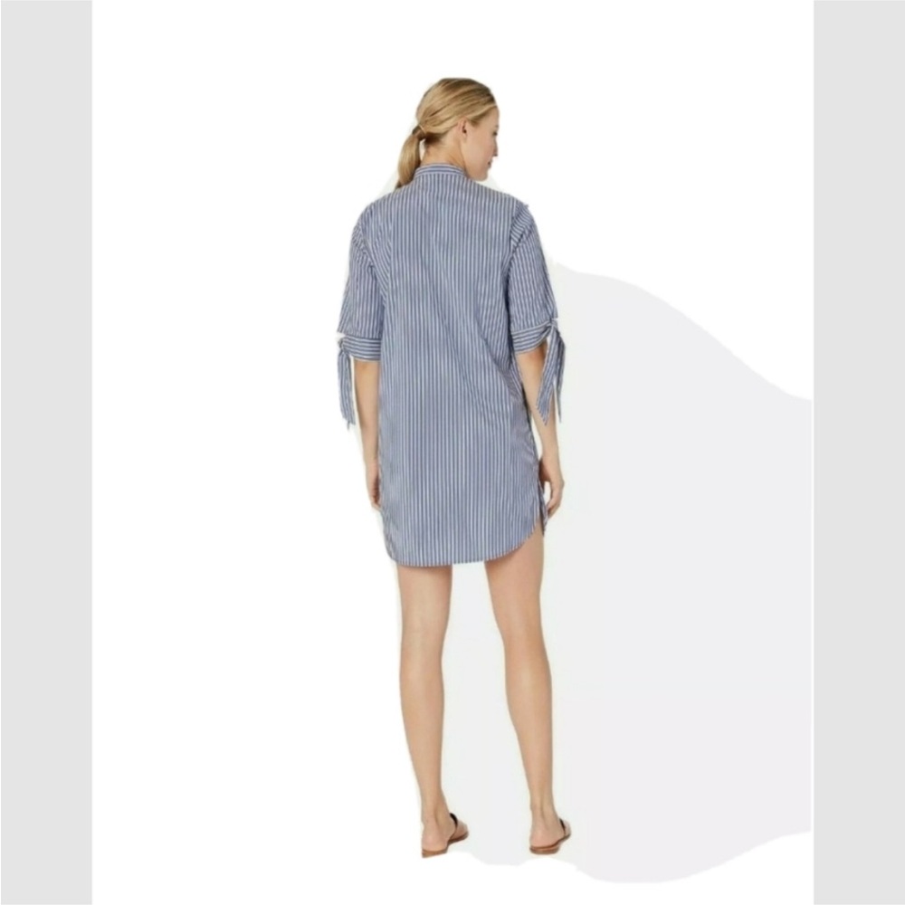 Michael Kors striped cotton poplin mini dress with tie sleeves - Picture 4 of 5